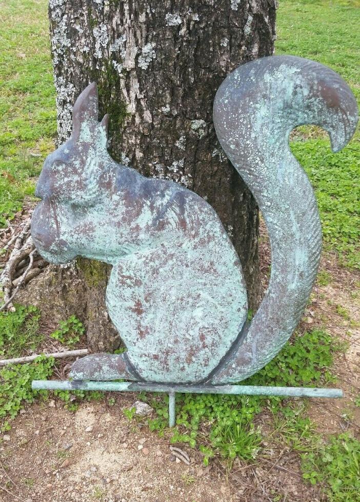Rare Antique Molded Copper Weathervane Large Squirrel W/Nut Early 1900's 22