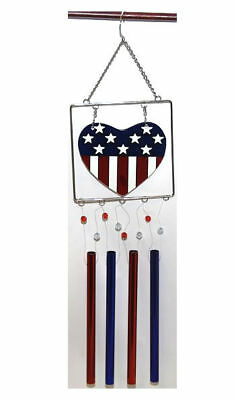 Patriotic 17 Inch Aluminum Wind Chime in Red/Blue