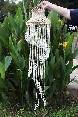 (1) Large Spiraling Seashell Wind Chime, Hand crafted, 4 feel long, Beach Decor