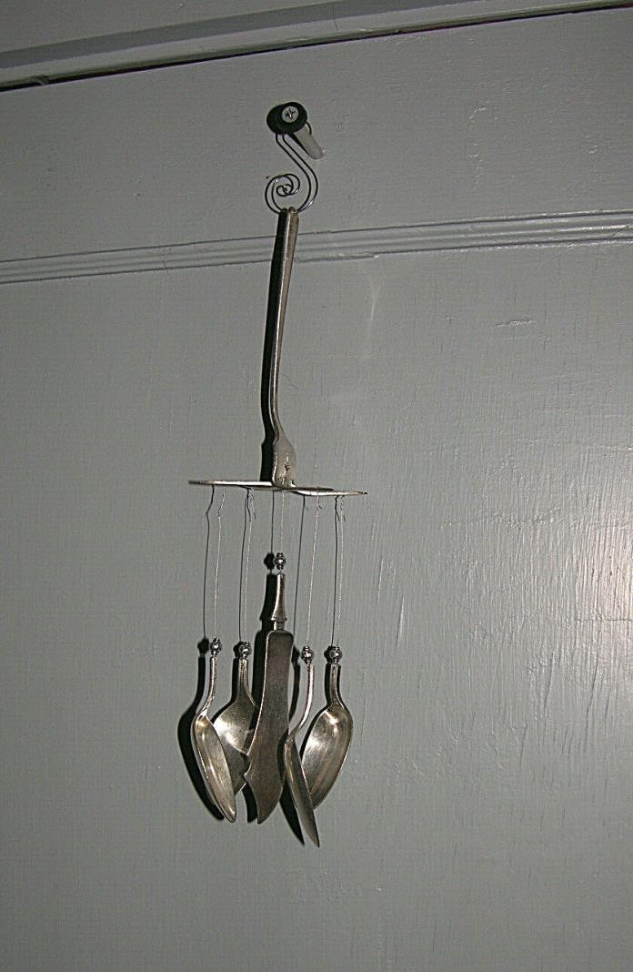 Vintage Silverplate Wind Chime Hand Crafted Recycled Flateware Wind Chime