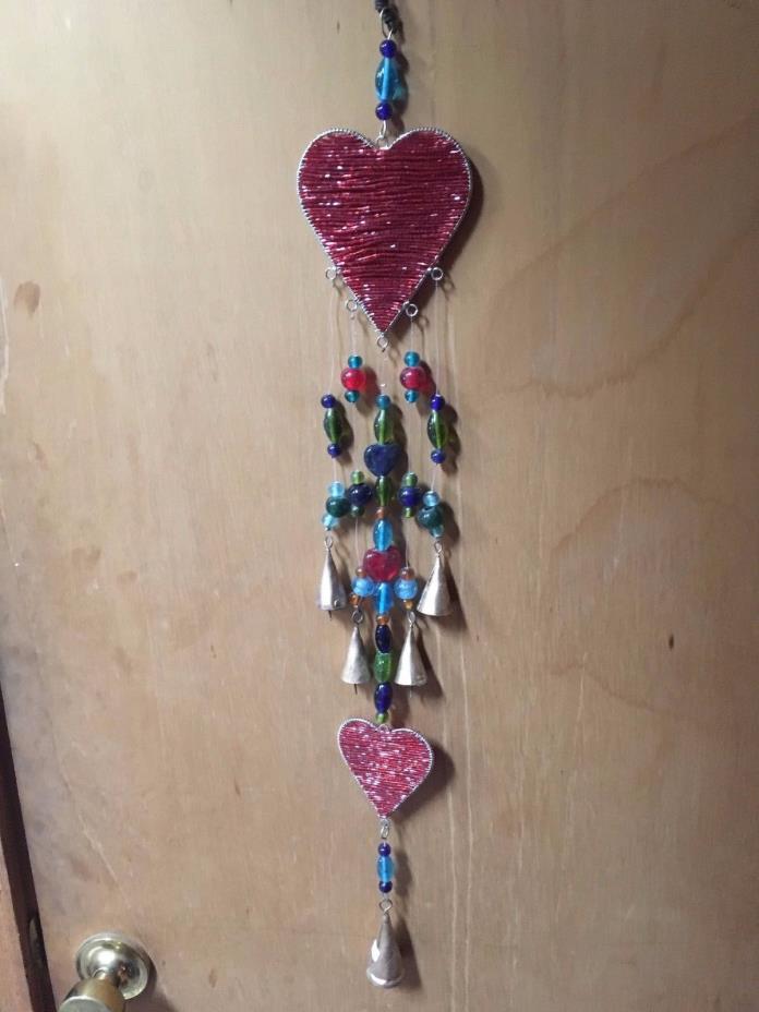 NEW Red Heart and Bead Windchime