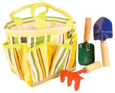 G and amp; F Outdoor Kids Garden Tool Set Metal Wood W/ Cotton Tote Machine