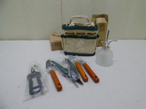 Stainless Steel Garden Tool and Tote Set w/ Canvas Storage Bag NEW