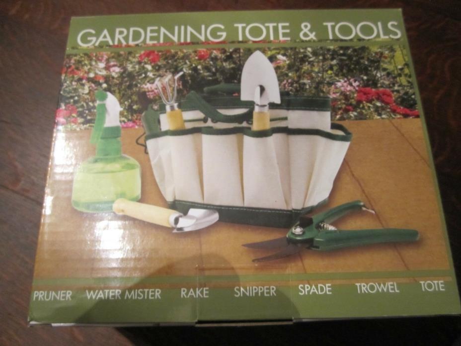 GARDENING TOTE & TOOLS 6 TOOLS AND A TOTE BAG