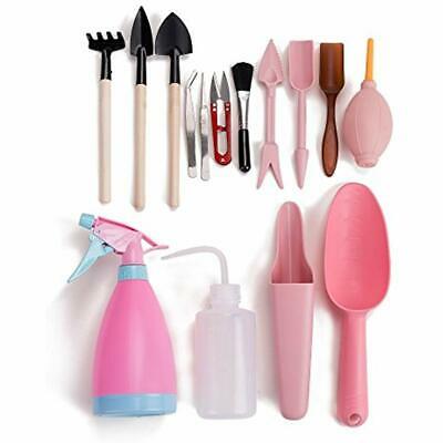 Mini Garden Tools Set, My Decor 15Pcs Succulent Transplanting Miniature Fairy