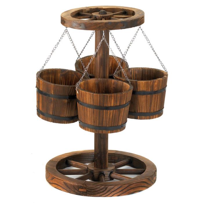 Wagon Wheel Planter Yard Outdoor Living Gardening Supplies Plant Care