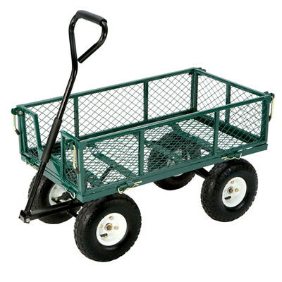 Fold-Down Sides Utility Garden Wagon Cart Folding Hauling Gardening Dolly Hauler