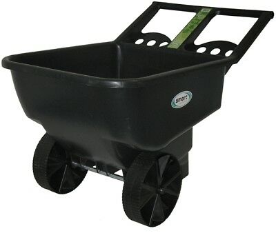 Wheelbarrow Poly Yard Cart Smart Garden 4.5-cu Ft Black Utility Dump Lawn Yard