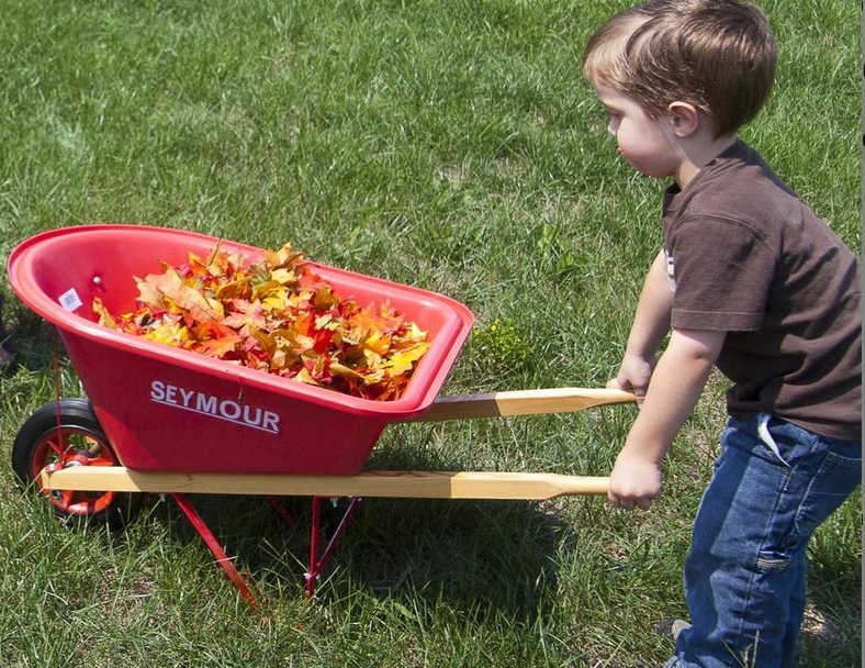 High Density Poly Tray Lightweight Childrens Size Wheelbarrow Kids Outdoor Carts