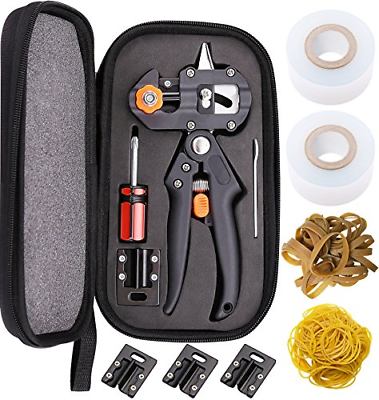 Garden Grafting Tool,Pruner Kit With Rolls Of Grafting Tapes And Rubber