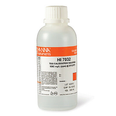 Hanna Instruments HI7032L 1382 mg/L (ppm) TDS Calibration Solution, 230mL Bottle