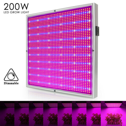 Full Spectrum 200W LED Grow Light Dimmable For Plants Veg Hydroponic System Grow