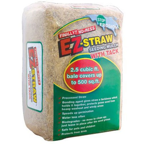 EZ-Straw Seeding Mulch with Tack - Biodegradable Organic Processed Straw – 2.5 C