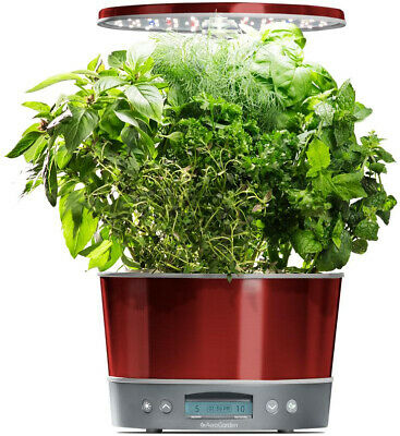 AeroGarden Indoor Garden System Herbs Veggies Aeroponic Planter Stainless Red