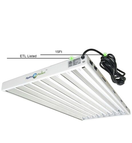 Hydroplanet T5 4ft 8lamp Fluorescent Ho Bulbs Included for Indoor Horticulture 8