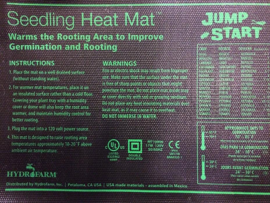 Hydrofarm MT10006 17 Watt Hydroponic Seedling Jump Start Heat Mat | 9