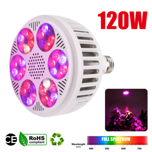 120W LED Grow Light Full Spectrum E27 Hydro Veg Bloom Flower Indoor Plant Lamp