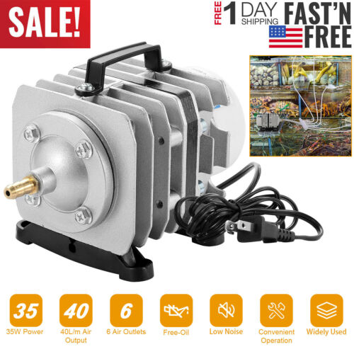 950 GPH O2 Air Pump 6 Outlets for Aquarium Fish Tank Hydroponic Pond 32W USA