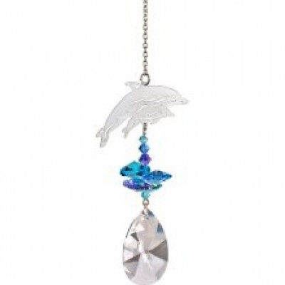 (Dolphins, 24cm  Long) - Woodstock Chimes WOODCFDO Crystal Fantasy Dolphins