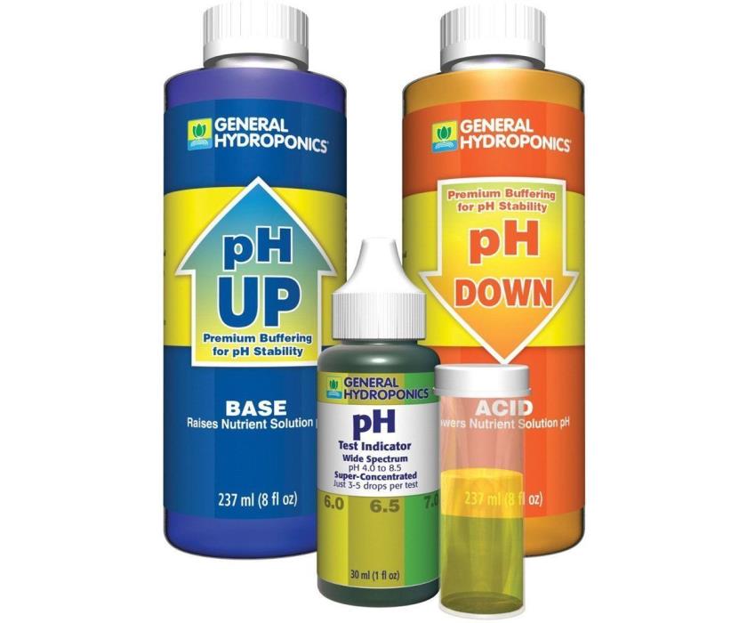 General Hydroponics pH Control Test Kit - GH 8 oz Up Down Adjustment Combo