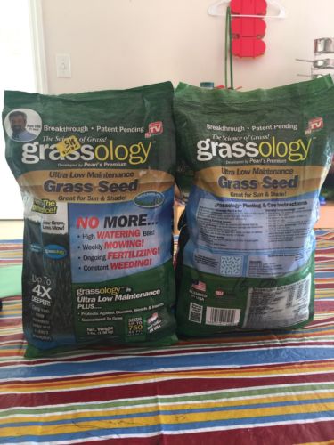 2 Bags Grass Seed Grassology Ultra Low Maintenance Home Garden 3Lb Each Bag