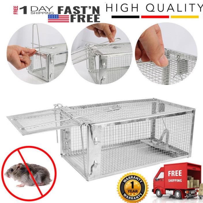 Rat Cage Trap Humane Live Animal Catcher No Poison Pest Control Indoor/Outdoor