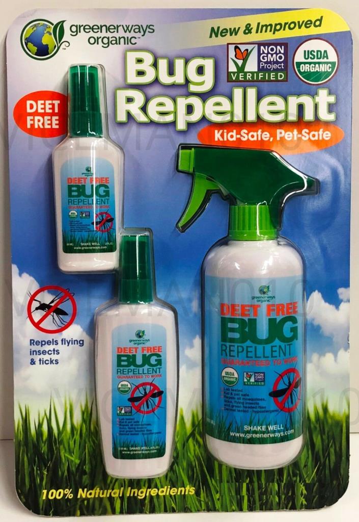 Greenerways Organic, Insect Repellent, Bug Spray, Premium USDA Organic BRAND NEW