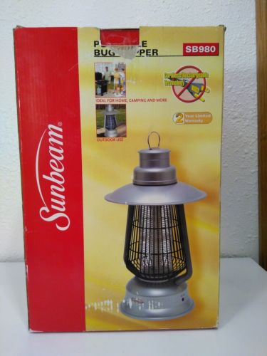 Sunbeam portable bug zapper kills bugs. Cordless charge ac For camping at home