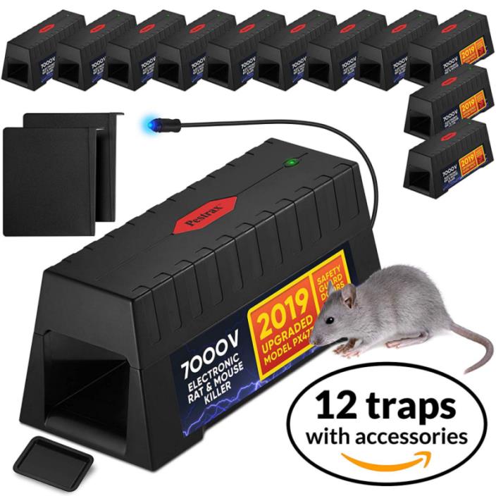 12 PACK Electronic Rodent Zapper –Effective, Humane Exterminating Mice Killer El