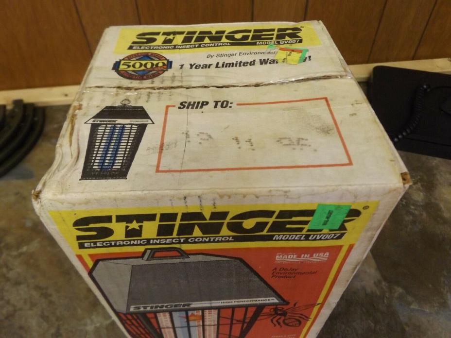Vintage STINGER Electric 5000 Sq. Ft. Outdoor Insect Bug Zapper Model UV007 -NOS