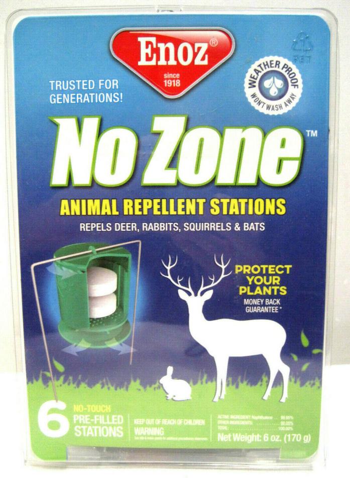 *NEW* Enoz NO ZONE Animal Repellent Moth Ball Station 6 Pre-Filled Stations