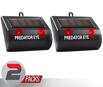 2 Pack Predator Guard Solar Power LED Deterrent Light Night Time Animal repeller