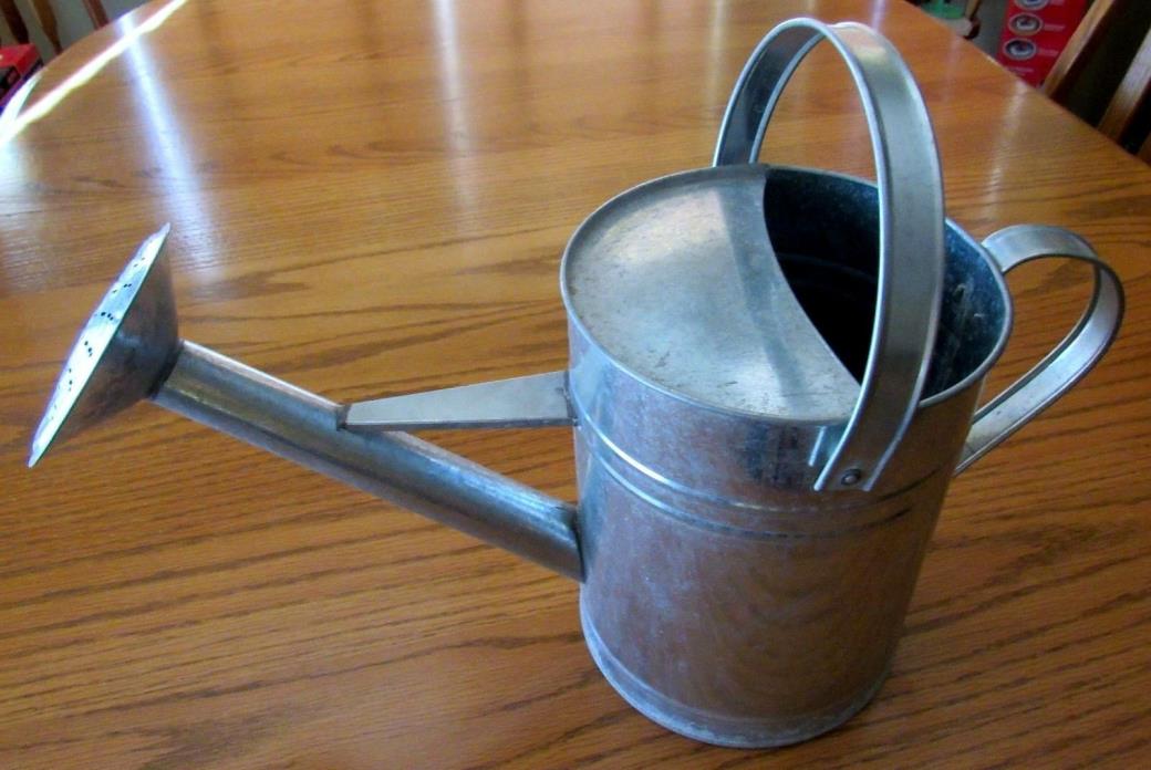 Vintage Metal Watering Can  Long Neck