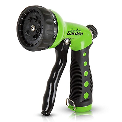 Signature Garden Heavy-Duty Nozzle, Comfort-Grip 8 Different Spray Patterns for