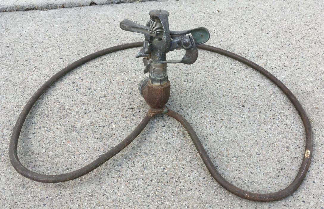 Vintage Rain Bird Brass Impact Rotor Sprinkler - Iron Base