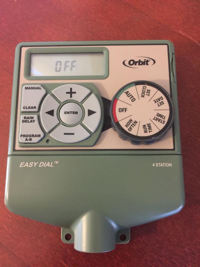 Orbit 4 Station Indoor Easy Dial Sprinkler Timer 57874 **NO TRANSFORMER** Tested