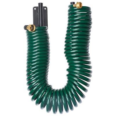 Garden Coiled Hose Retractable Corrosive Expandable Flexible Fitting Nozzle Rack