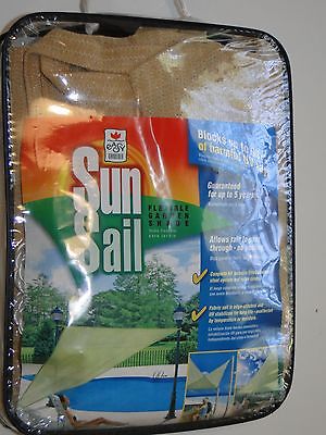 Sun Sail 11.8 ft. Triangle Garden Shade in Beige UV Top Outdoor Canopy BRAND NEW