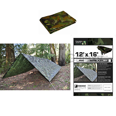 12x16 Multi-Purpose Camouflage Medium Duty DRY TOP Poly Tarp (12'x16')