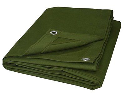 Cartman Olive Drab 10 oz Canvas Tarpaulin 3 Sizes for Option 6' x 8' Other Shade
