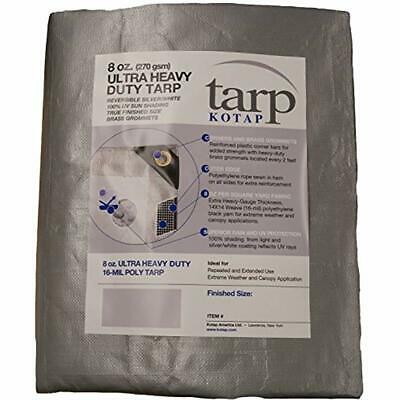 TUH-1216 Finished Size Ultra Heavy-Duty 8 Oz/16-mil Poly Tarp, 12' X 16',