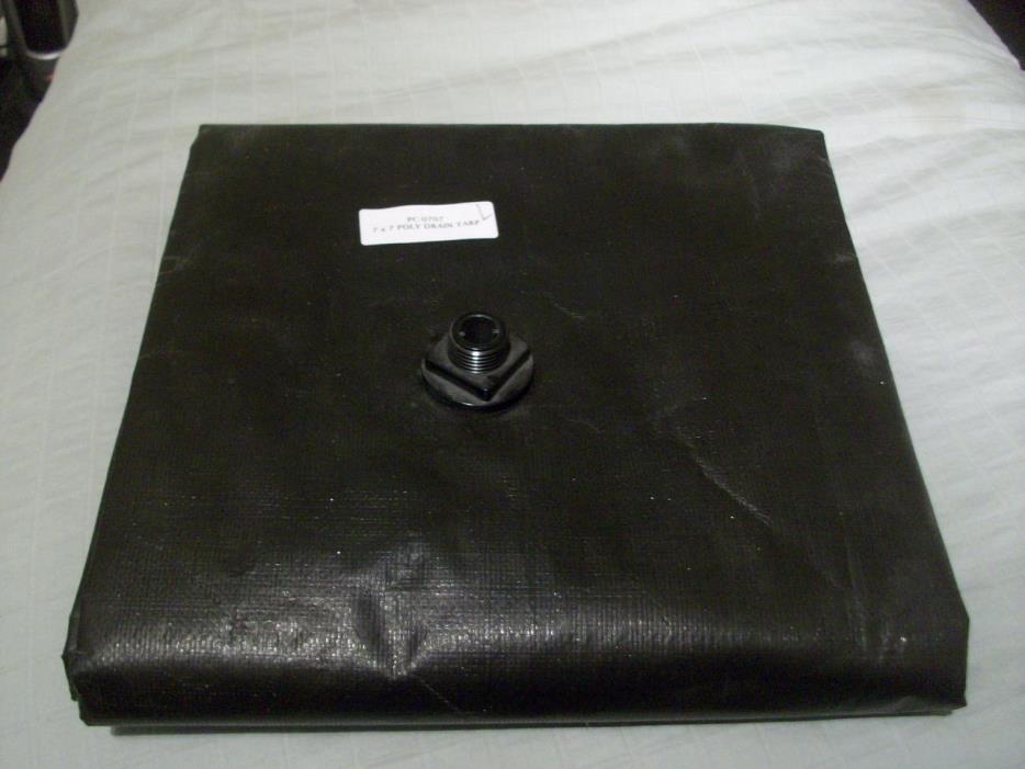 7' x 7' Drain Tarp Roof Ceiling Leak Diverter Tarp - Black Poly - New