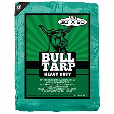 Tarps Bull - Super Heavy Duty, Green/Black, Waterproof, Tent Shelter, Tarpaulin,