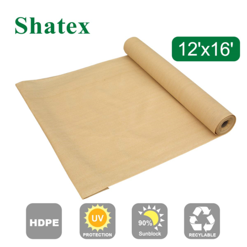 Shatex 90% Sun Shade Fabric for Pergola Cover Porch Vertical Screen 12' x 16',