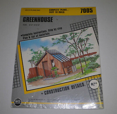 8 x 12 GREENHOUSE GARDEN SHED PLANS Instructions Plans material list # 7005 Deco