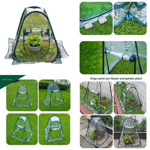 PORAY Sports Clear PVC Greenhouse Cover Flower House Mini Gardening Plant Pop Up
