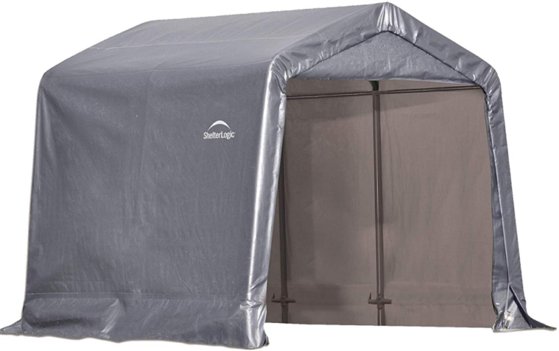 ShelterLogic 8' x 8' Shed-in-a-Box All Season Steel Metal Peak Roof Outdoor Stor