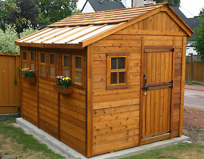 Outdoor Living Today Sunshed 8 ft. W x 12 ft. D Solid Wood Storage Shed