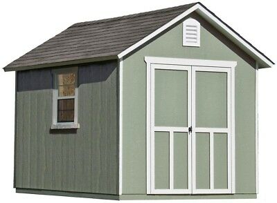 Handy Home Products 8x10 Wood Storage Shed W/ Driftwood Shingles Lockable Door