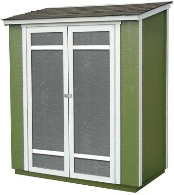 Handy Home Products 6 x 3 Wood Storage Shed Double Lockable Door Flat Roofing
